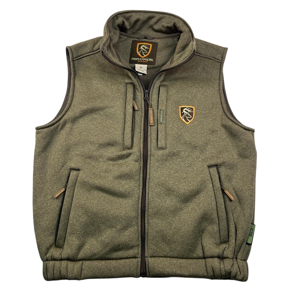 Nontypical Drake Fleece Vest Mens Medium Olive Full Zip Sherpa Lined Outerwear